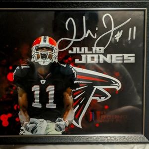 AUTOGRAPHED 8X10 JULIO JONES ATLANTA FALCONS GREG GAMBLE PRINT